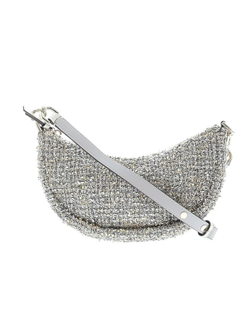 Kate Spade New York Smile Tweed Tinsel Crossbody K5516 Silver Gold Tinsil